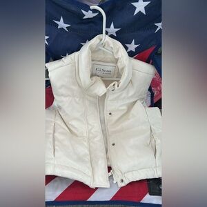 Ci Sono White Puffer Vest
